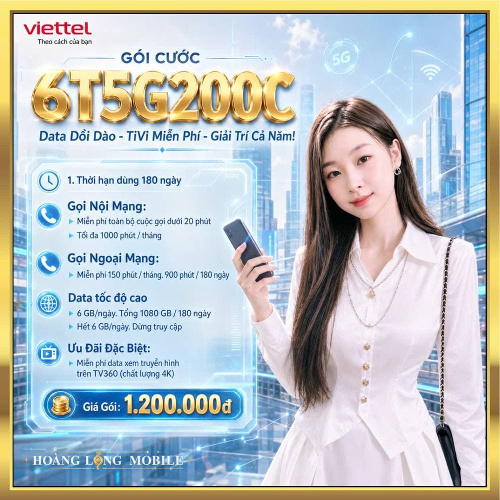 Ảnh minh họa gói 6T5G200C