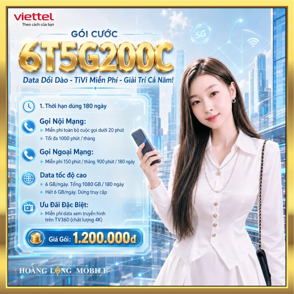 Ảnh minh họa gói 6T5G200C